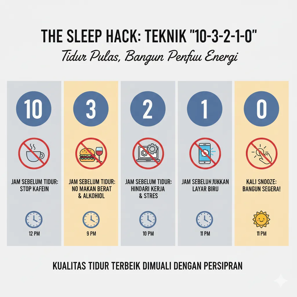Trik Tidur: Teknik '10-3-2-1-0' yang Digunakan Ahli untuk Tidur Pulas dan Bangun Penuh Energi